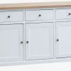 Dressoir VISLINGE 3 deuren 3 lades naturel/wit