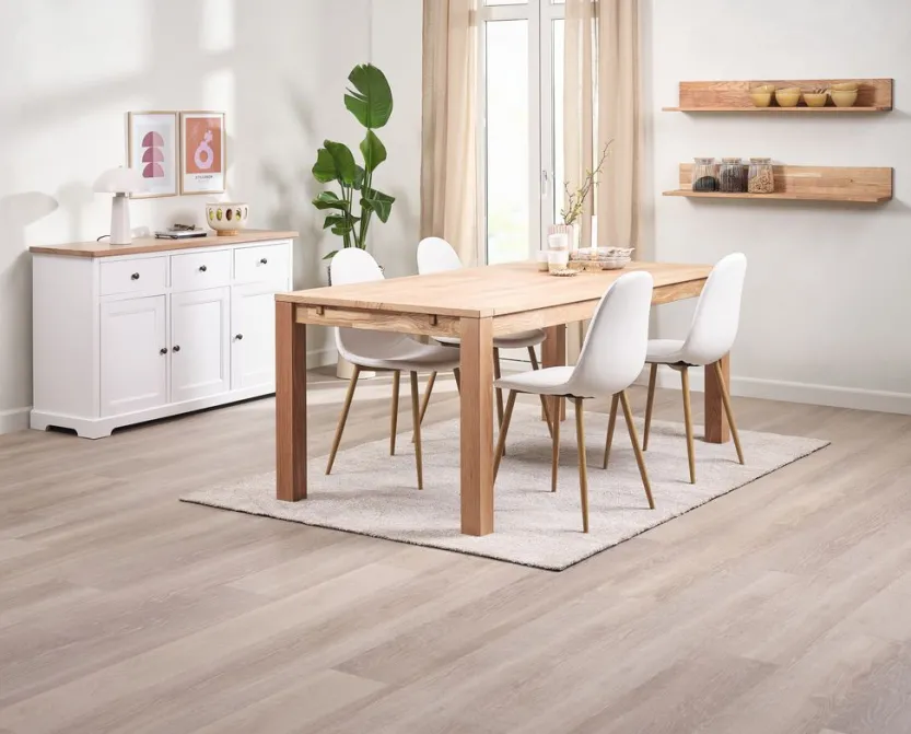 Dressoir VISLINGE 3 deuren 3 lades naturel/wit