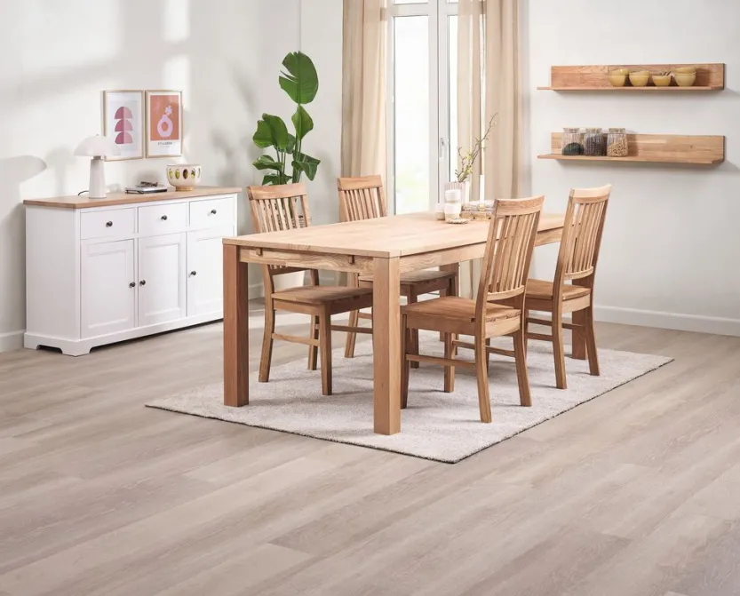 Dressoir VISLINGE 3 deuren 3 lades naturel/wit