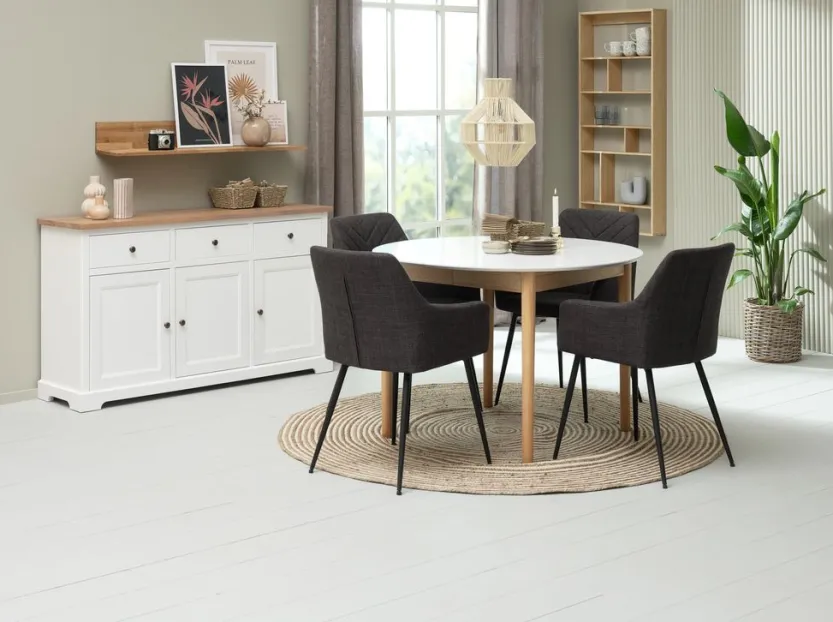 Dressoir VISLINGE 3 deuren 3 lades naturel/wit