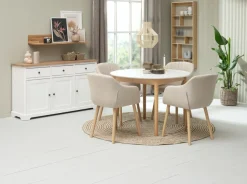 Dressoir VISLINGE 3 deuren 3 lades naturel/wit