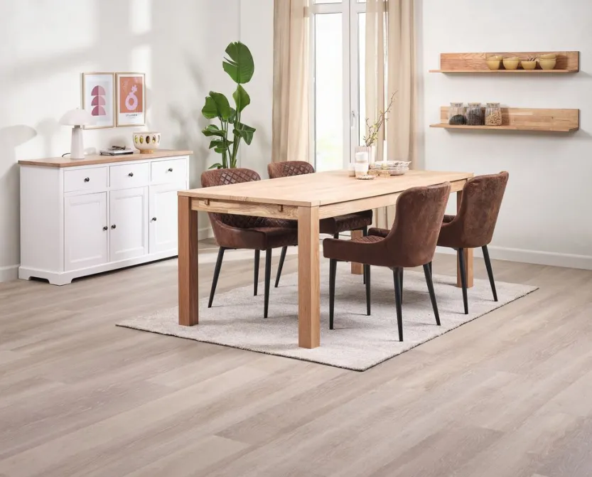 Dressoir VISLINGE 3 deuren 3 lades naturel/wit