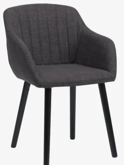 Eetkamerstoel ADSLEV antraciet grijze stof/zwart