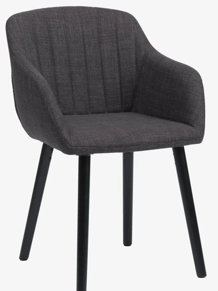 Eetkamerstoel ADSLEV antraciet grijze stof/zwart