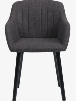 Eetkamerstoel ADSLEV antraciet grijze stof/zwart