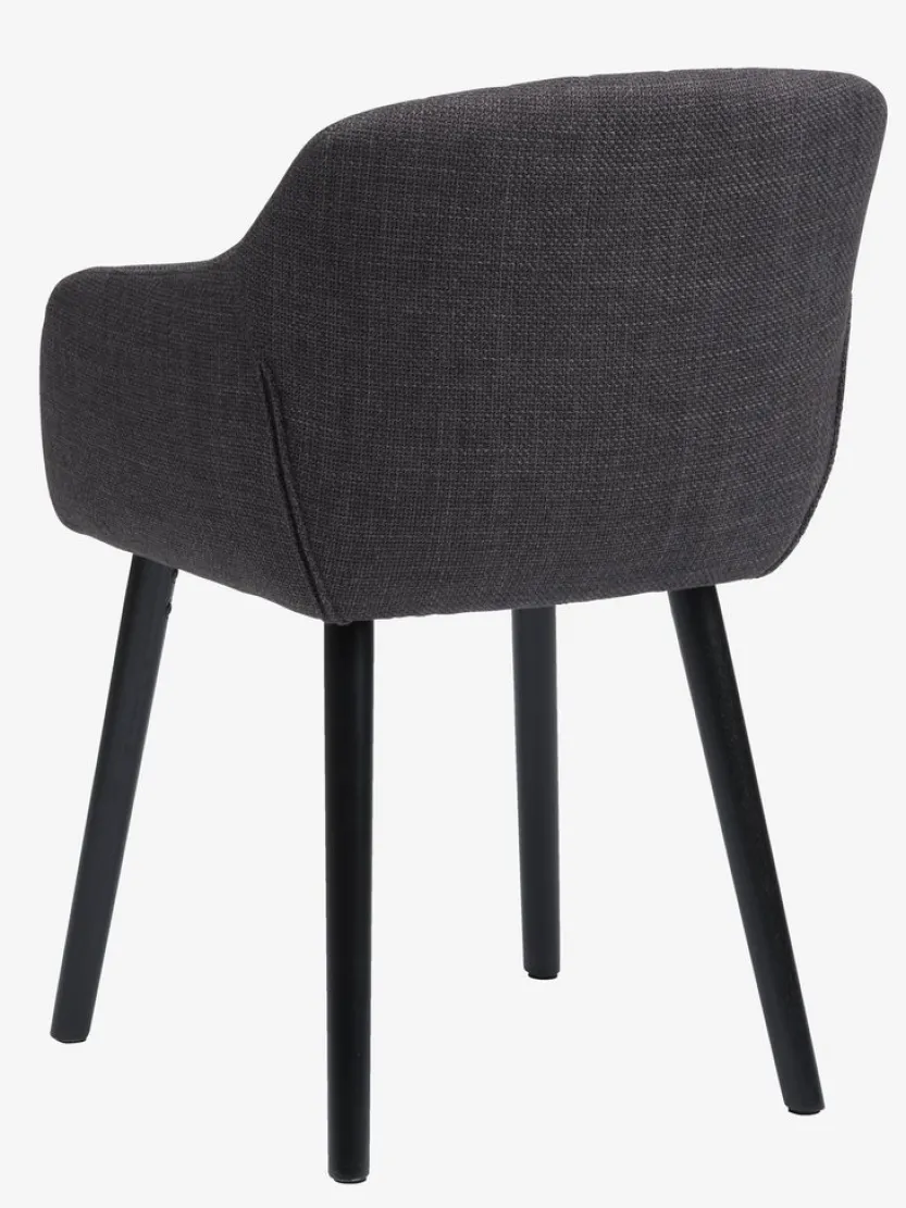 Eetkamerstoel ADSLEV antraciet grijze stof/zwart