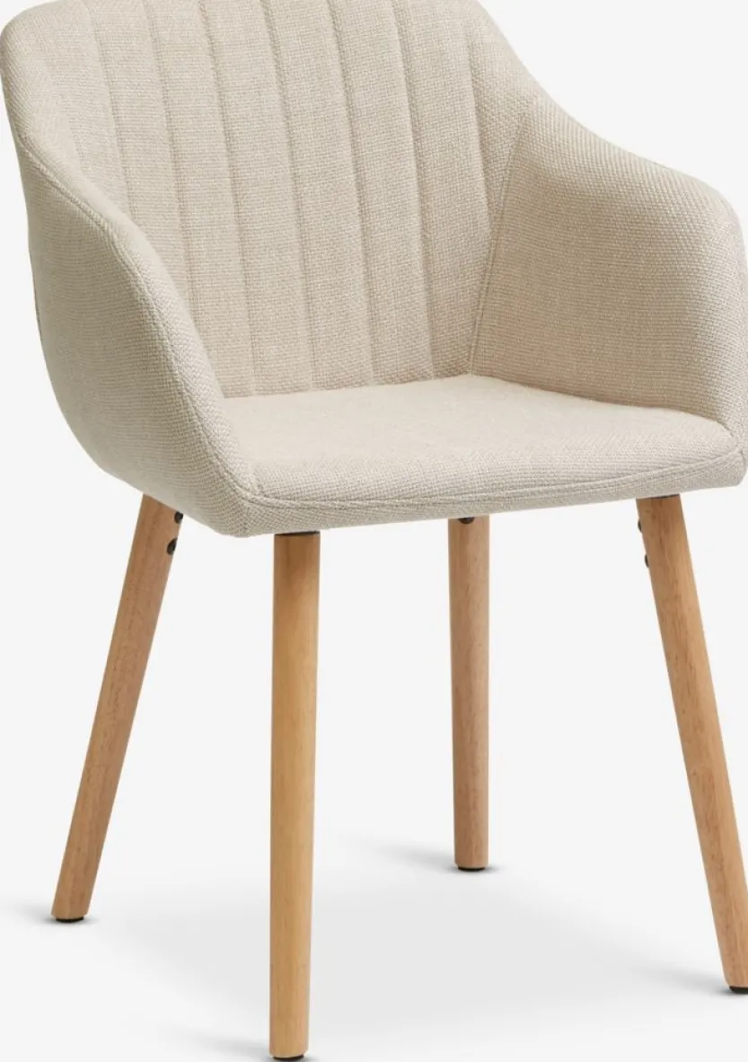 Eetkamerstoel ADSLEV beige stof/eiken kleur