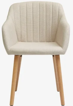 Eetkamerstoel ADSLEV beige stof/eiken kleur