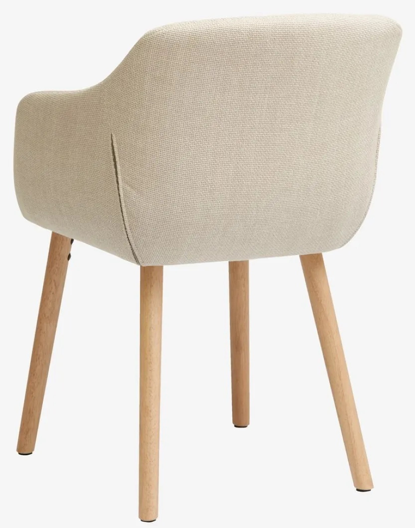 Eetkamerstoel ADSLEV beige stof/eiken kleur