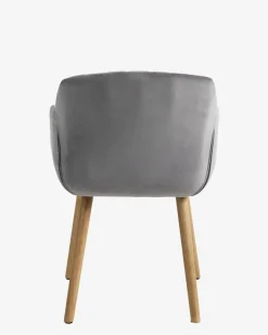 Eetkamerstoel ADSLEV fluweel grijs/naturel