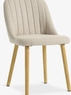 Eetkamerstoel ADSLEV zonder armleuning beige/eiken kleur