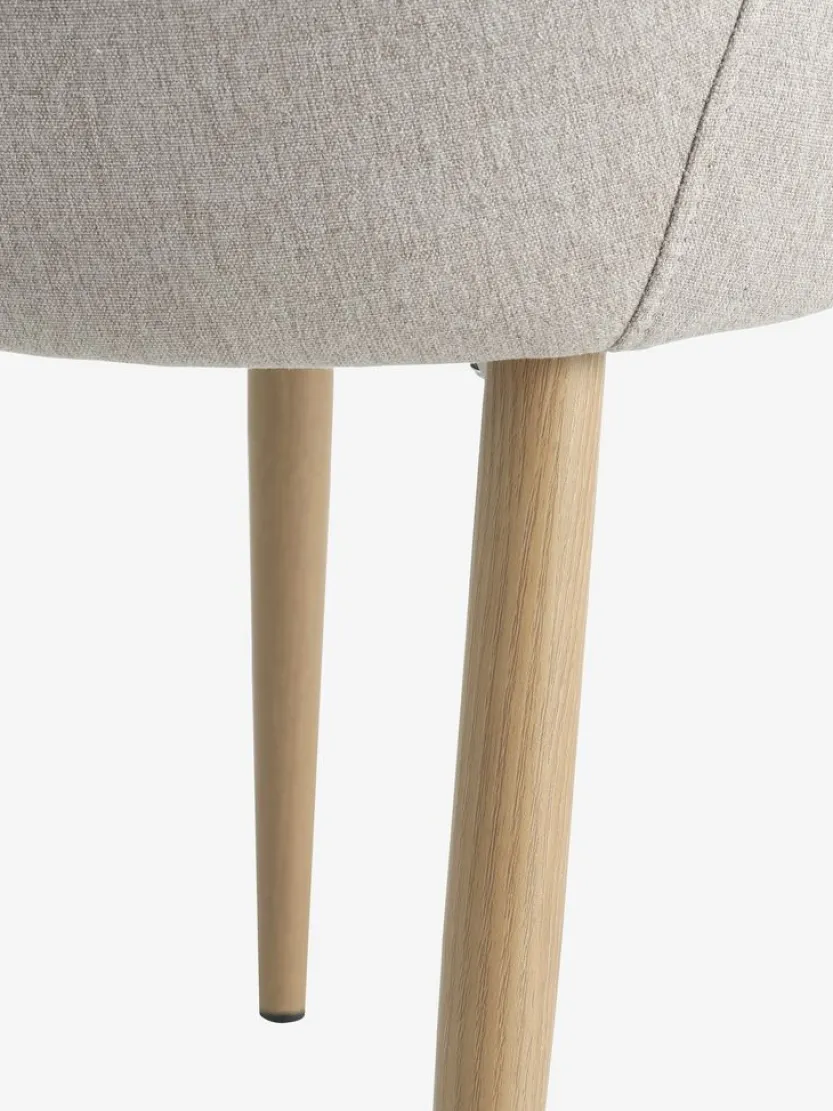 Eetkamerstoel BELLINGE zandkleurige stof/eiken kleur