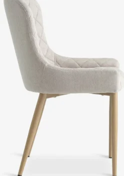 Eetkamerstoel BELLINGE zandkleurige stof/eiken kleur