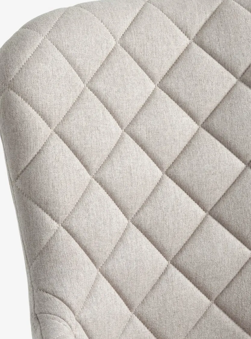 Eetkamerstoel BELLINGE zandkleurige stof/eiken kleur