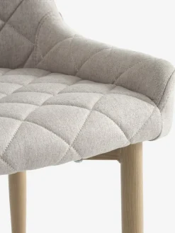 Eetkamerstoel BELLINGE zandkleurige stof/eiken kleur