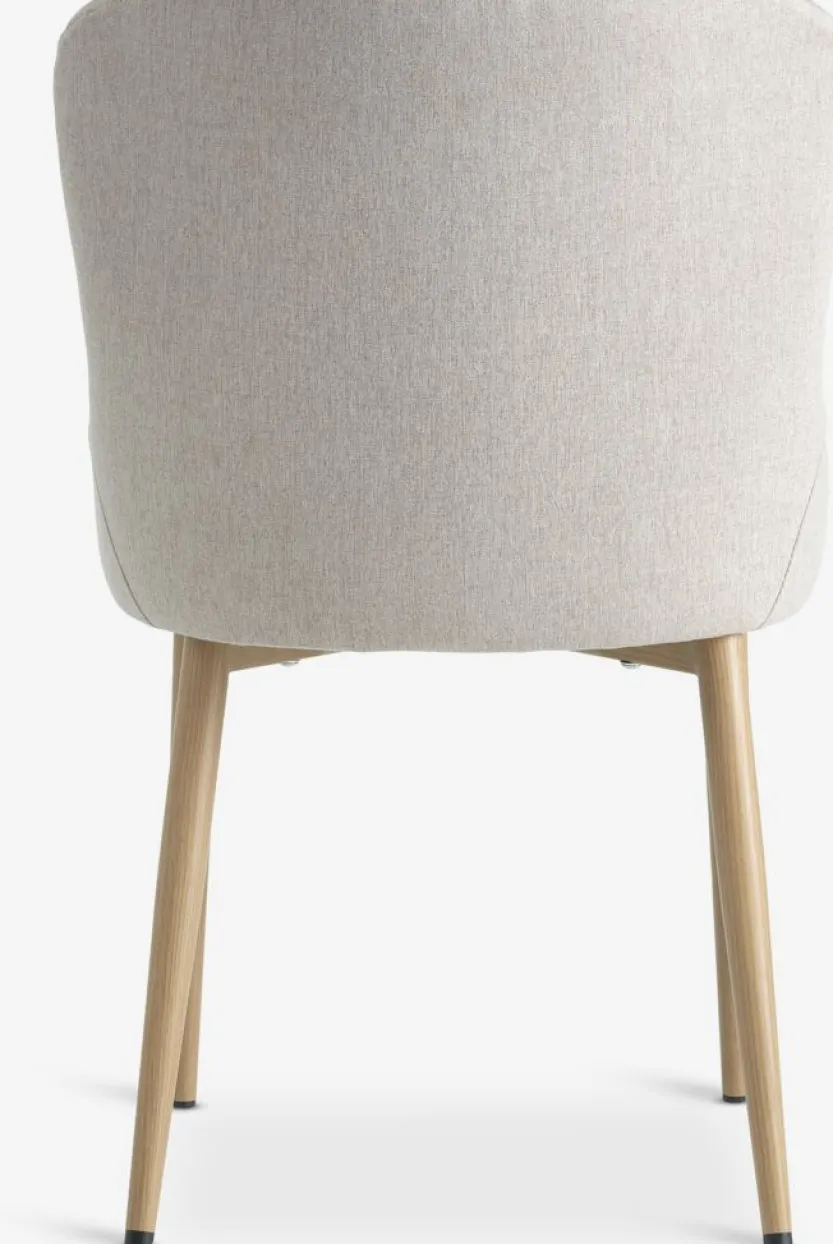 Eetkamerstoel BELLINGE zandkleurige stof/eiken kleur