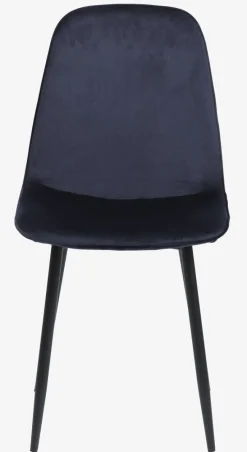 Eetkamerstoel BISTRUP fluweel donkerblauw/zwart