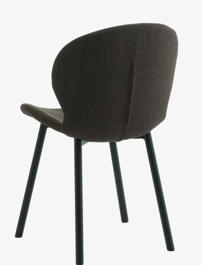 Eetkamerstoel GEVNINGE donkerbruine stof/zwart