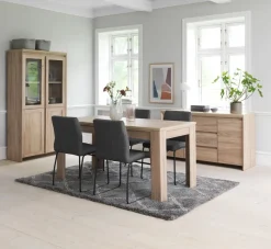 Eetkamerstoel HAMMEL grijze stof/zwart