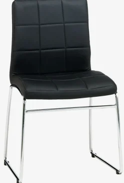 Eetkamerstoel HAMMEL zwart kunstleer/chroom