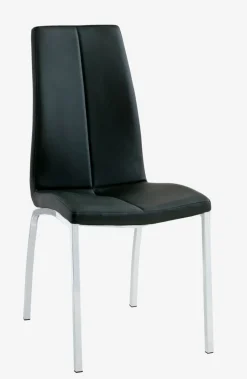 Eetkamerstoel HAVNDAL zwart kunstleer/chroom