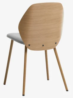 Eetkamerstoel HORNE lichtgrijs/eiken