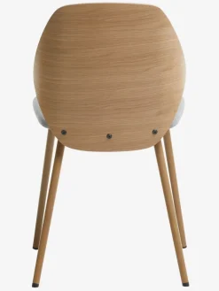 Eetkamerstoel HORNE lichtgrijs/eiken