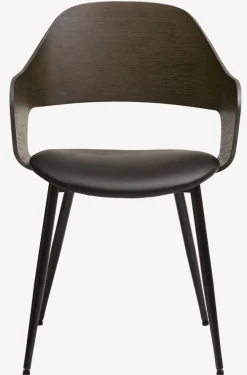 Eetkamerstoel HVIDOVRE donker eiken/zwarte stof