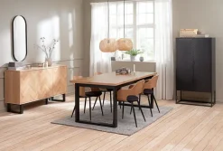 Eetkamerstoel HVIDOVRE eiken/zwarte stof