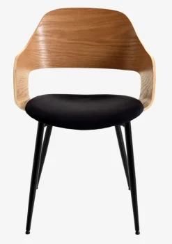 Eetkamerstoel HVIDOVRE eiken/zwarte stof