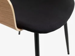 Eetkamerstoel HVIDOVRE eiken/zwarte stof