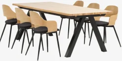 Eetkamerstoel HVIDOVRE eiken/zwarte stof