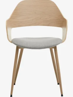 Eetkamerstoel HVIDOVRE licht eiken/licht grijze stof