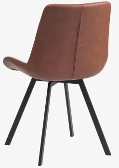 Eetkamerstoel HYGUM draai cognac kunstleer/zwart