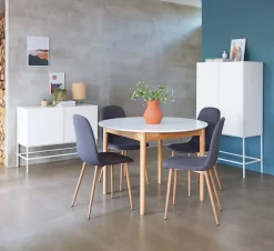 Eetkamerstoel JONSTRUP asfalt stof/eiken kleur