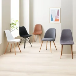 Eetkamerstoel JONSTRUP cognac kunstleer/eiken kleur