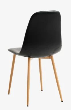 Eetkamerstoel JONSTRUP zwart kunstleer/eiken