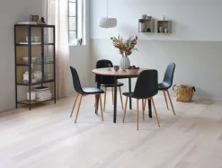 Eetkamerstoel JONSTRUP zwart kunstleer/eiken