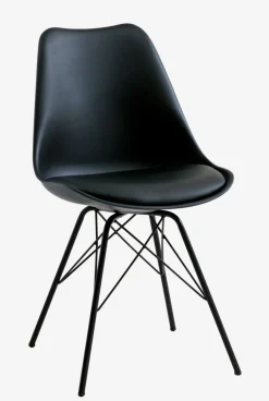 Eetkamerstoel KLARUP zwart kunstleer/zwart