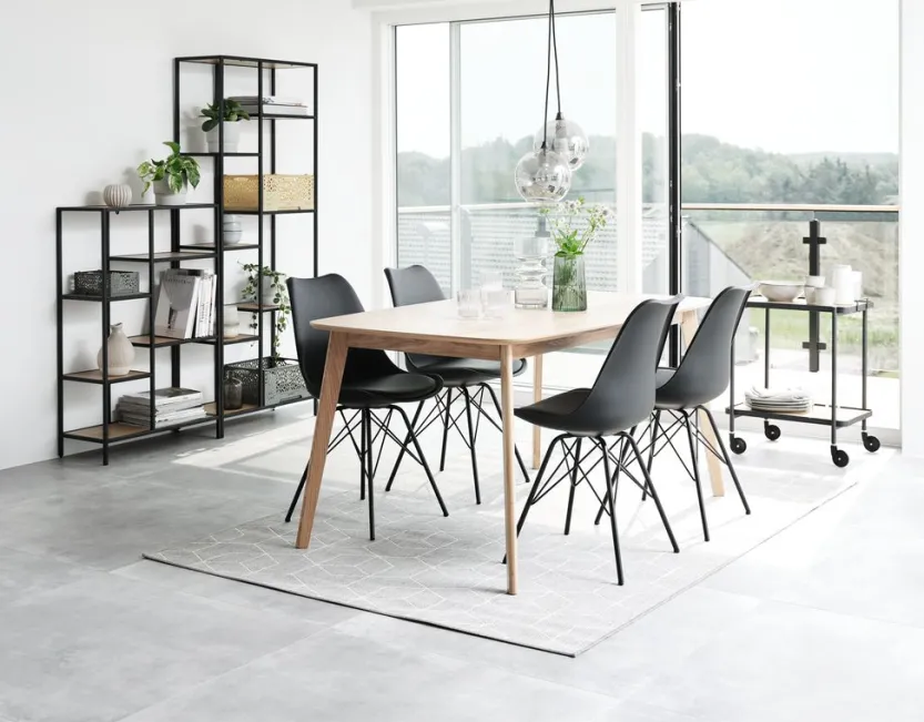 Eetkamerstoel KLARUP zwart kunstleer/zwart