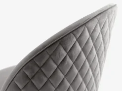 Eetkamerstoel KOKKEDAL fluweel grijs/zwart