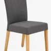 Eetkamerstoel NORDRUP grijze stof/naturel