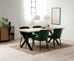 Eetkamerstoel PEBRINGE fluweel groen/zwart