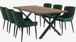 Eetkamerstoel PEBRINGE fluweel groen/zwart