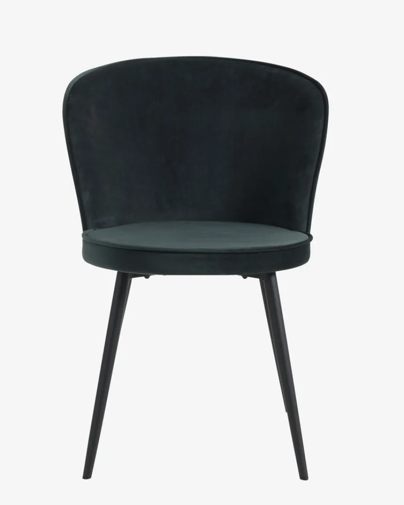 Eetkamerstoel RISSKOV fluweel donkergroen/zwart
