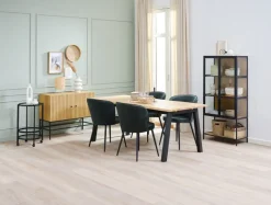 Eetkamerstoel RISSKOV fluweel donkergroen/zwart