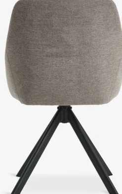 Eetkamerstoel ROSTRUP met draaivoet beige stof/zwart