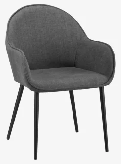 Eetkamerstoel SABRO grijze stof/zwart