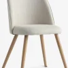 Eetkamerstoel THORUP beige stof/eiken kleur