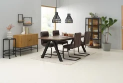 Eetkamerstoel ULSTRUP antraciet stof/zwart